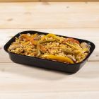 Δοχείο παραλληλόγραμμο μαύρο 750ml με καπάκι set επαναχρησιμοποιούμενο