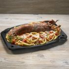 Μαύρη πιατέλα οβάλ μεσαία 35cm