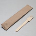 Ξύλινο πιρούνι 16 cm συσκευασμένο σε χάρτινο σακουλάκι