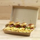 Χάρτινο παραλληλόγραμμο κουτί για μερίδα burger & ποκιλίες