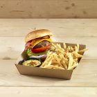 Χάρτινο τετράγωνο δισκάκι για μερίδα burger No 2