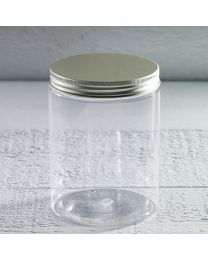 Ασημί ίσιο καπάκι αλουμινίου για βαζάκι pet 1000ml