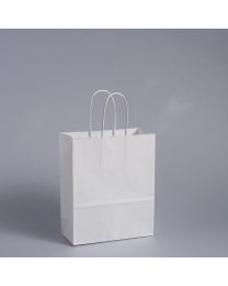 Χάρτινη τσάντα λευκή 18x8x22 cm