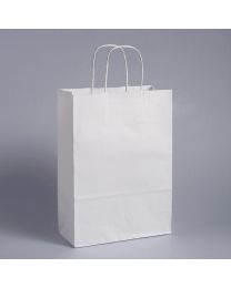 Χάρτινη τσάντα λευκή 22x10x31 cm