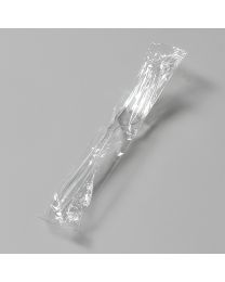 Πλαστικό διάφανο πιρούνι 18 cm συσκευασμένο