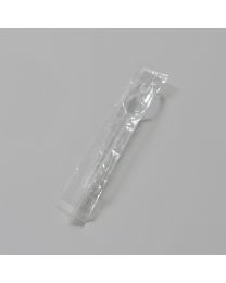 Πλαστικό διάφανο κουτάλι γλυκού 12,5 cm συσκευασμένο επαναχρησιμοποιούμενο