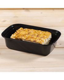 Δοχείο παραλληλόγραμμο μαύρο 1250ml με καπάκι set επαναχρησιμοποιούμενο