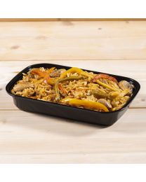 Δοχείο παραλληλόγραμμο μαύρο 750ml με καπάκι set επαναχρησιμοποιούμενο
