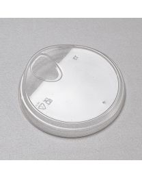 Ίσιο διαφανές καπάκι pet 95mm με τρύπα strawless