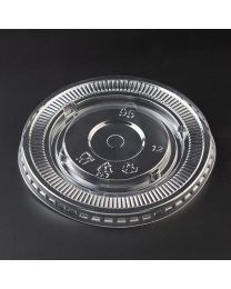 Ίσιο διαφανές καπάκι pet 95mm με c-cut τρύπα