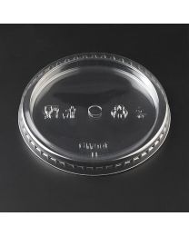 Ίσιο διαφανές καπάκι pet 90mm με c-cut τρύπα