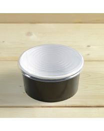 Διαφανές καπάκι για μαύρο στρογγυλό χάρτινο σκεύος 975m