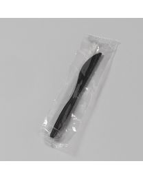 Πλαστικό μαύρο μαχαίρι 18 cm συσκευασμένο
