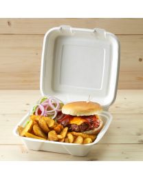 Βιοδιασπώμενο τετράγωνο κουτί large για μερίδα burger