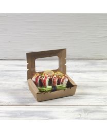 Χάρτινο παραλληλόγραμμο κουτί με παράθυρο για sushi 500ml