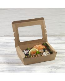Χάρτινο παραλληλόγραμμο κουτί με παράθυρο για sushi 1200ml