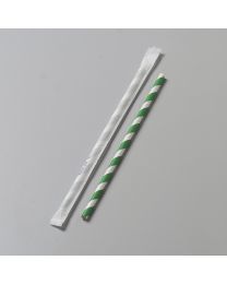 Πράσινο καλαμάκι ίσιο ροφημάτων χάρτινο σε χάρτινη συσκευασία