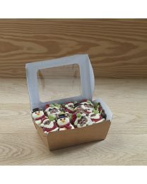 Χάρτινο kraft κουτί μικρό με παράθυρα για γλυκά