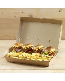 Χάρτινο παραλληλόγραμμο κουτί για μερίδα burger & ποκιλίες
